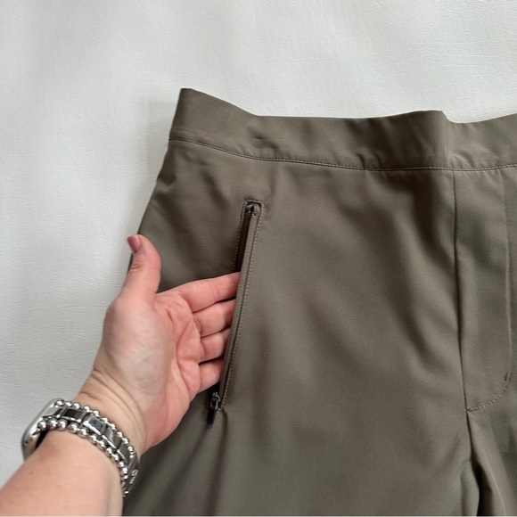 Garnet Hill Recycled Commuter Trousers Athleisure Pants in Dark Olive M - Picture 4 of 8